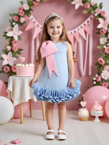 Vestidos de Verano Populares para Niñas de Talla Pequeña y Mediana, Hasta la Rodilla, con Falda en Línea A y Estilo Princesa Elegante - Product Image 3