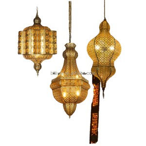 SIMIG Arabian Style geschnitzte Eisen Vintage Messing Kronleuchter Retro Loft Küche Pendel leuchte Indoor Outdoor Garden Classic Hollow - Product Image 6