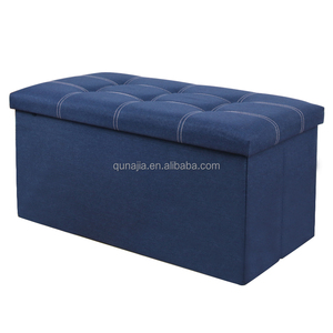 Ghế Để Chân Phòng Khách Với Không Gian Chứa Đồ 80L Ghế Gấp Có Nút Bằng Vải Lanh Cotton Có Thể Gấp Gọn - Product Image 4