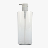 Bouteille de pompe en plastique PET transparente 500ml épaule plate vide lavage des mains savon liquide et shampooing pour cheveux bouteilles d'emballage