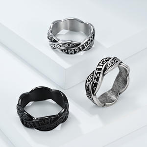 Vintage Nordic Style Viking Eternal Knot <b>Ring</b> Titanium Steel Unisex Jewelry Gift - Product Image 2