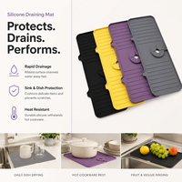 Tapis de protection rectangulaire en silicone écologique pour évier, absorbant les éclaboussures de robinet, gadget de cuisine, protège-plan de travail