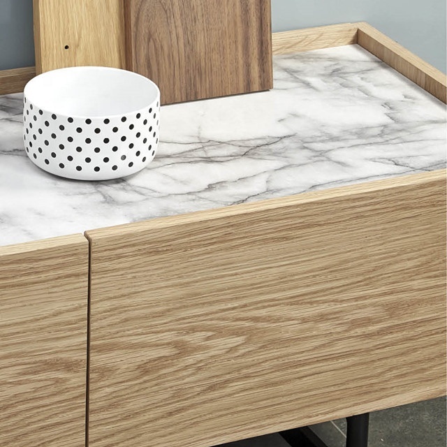 Modern Metal Legs Sideboard Living Room Bedroom 3 Door Sideboard Cabinet