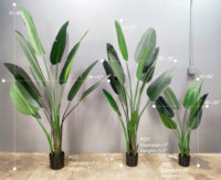 Décoration végétale personnalisée, feuilles de bananier artificielles tropicales, plante artificielle, arbre de 120 à 220 cm, pot en plastique noir léger