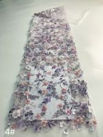 Tissu en dentelle à sequins français luxueux avec des perles brodées, tissu en tulle pour robes de mariée