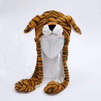Chapeau de Mario en peluche animal mignon enfants Airbag oreilles mobiles LED s'allume en peluche Cosplay fête déguisement chapeaux d'hiver