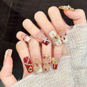 <span class=keywords><strong>Faux</strong></span> <span class=keywords><strong>Ongles</strong></span> de Luxe en Diamant 3D, Motif Fleur, Blancs, Forme Cercueil, Vente en Gros, 10 Pièces, Faits Main, en Acrylique, à Presser, Fournisseur - Product Image 5