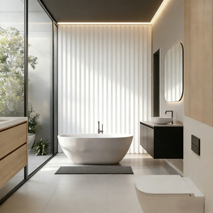 Cortina de <span class=keywords><strong>Ducha</strong></span> <span class=keywords><strong>Plegable</strong></span> Magnética de Doble Cara de 86 Pulgadas Extra Alta, Cortina de <span class=keywords><strong>Ducha</strong></span> de Lujo de Piso a Techo, Tipo Acordeón, de Poliéster - Product Image 5