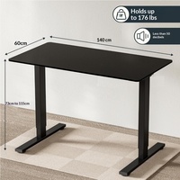 Bureau assis-debout électrique Yazhi en acier noir et blanc, à moteur unique, avec cadre à deux sections, pour ordinateur de bureau