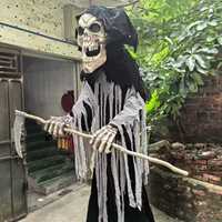 Halloween électrique peur décor accessoires hurlant fantôme yeux brillants électrique grande mort faux animatronique horreur animé