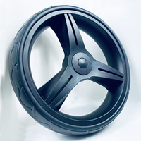 Roue de chariot à roulettes Nobby de 10 pouces, pneu en PU, dureté 70-75A, roue à rayons en plastique, jante en PP pour chariot à main