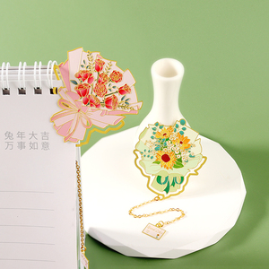 Marcapáginas de Metal de flores creativas personalizadas, marcapáginas colorido, rosa, tulipán, girasol, gracias, Impresión de flores personalizada de alta calidad - Product Image 3