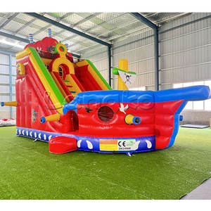 Tobogán de agua inflable de PVC de alta calidad, Barco Pirata, tobogán de piscina seca húmeda de doble carril para <span class=keywords><strong>alquiler</strong></span> de fiestas - Product Image 1