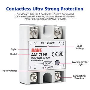 KANE SSR-75VD SCR-75VD однофазный твердотельный регулятор напряжения релейный модуль PID контроль температуры FOTEK твердотельное реле - Product Image 2