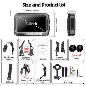 Unidad Principal Impermeable JMC, <span class=keywords><strong>la</strong></span> Más <span class=keywords><strong>Pequeña</strong></span>, Mantiene el Tablero Limpio para Harley Cruiser Cafe Racer, Mini Navegador GPS para Motocicleta <span class=keywords><strong>de</strong></span> 3.4 Pulgadas - Product Image 2