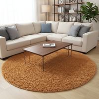 Tapis rond moelleux en fourrure synthétique avec imprimé pour chambre à coucher, salon et décoration intérieure – Vente en gros