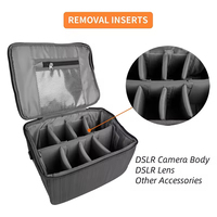 Étui pour appareil photo en nylon portable, grande capacité, sac pour appareil photo durable, sac rembourré pour appareil photo avec séparateurs
