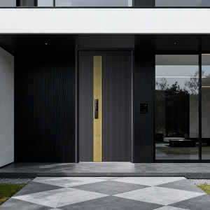 3D резная алюминиевая входная дверь, пуленепробиваемая теплостойкая Роскошная линия, минималистичный дизайн, наружные двери для - Product Image 4