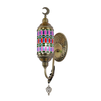 Style turc-bohème fait à la main mosaïque vitrail applique E26 Base fer corps maison décorer