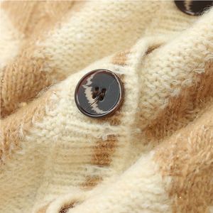 Áo cardigan len nữ dệt kim acrylic tùy chỉnh logo OEM & ODM, họa tiết kim cương, kiểu dệt jacquard, áo khoác ngoài nữ tính giản dị - Product Image 5