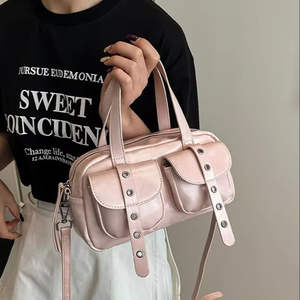 Bolso cuadrado popular para mujer, nuevo diseño, bolso de hombro moderno, bolso de mano retro de cuero PU, bolso tote. - Product Image 1