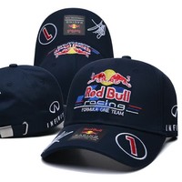 Casquettes de baseball 6 panneaux unisexes F1 Ferrari Team, sportives, 100% coton, ajustables et respirantes