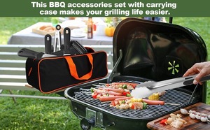 Chuyên nghiệp phụ kiện thịt nướng công cụ kit hoàn chỉnh với spatulas phết Bìa <span class=keywords><strong>scraper</strong></span> dĩa trứng mols-tất cả các xử lý làm bằng nhựa - Product Image 2