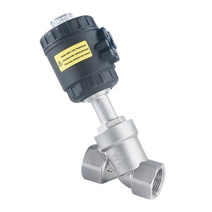 304 Stainless Steel Pneumatic Angle Seat Valve 3/4 In High Temperature Gas Steam Control With PTFE <b>Seal</b> Compression Air Inlet - Product Image 1
