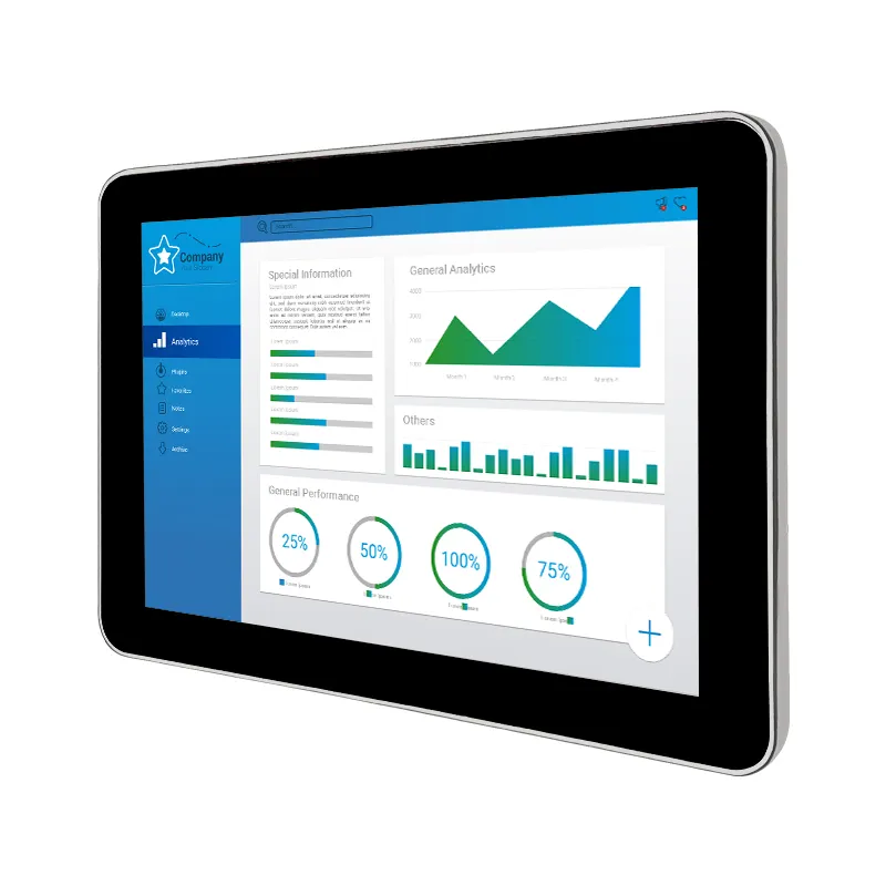 21.5 Inch Industrial Lcd Monitor Touch Screen VESA Embedded Pure Flat Wall Mounted Metal Aluminum Casing Display Touchscreen