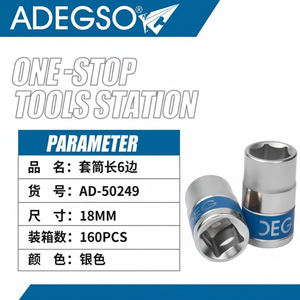 Set presa esagonale da 160 pezzi da 18MM resistente in materiale CR-V finitura cromata presa di impatto One-Stop per officine OEM - Product Image 1