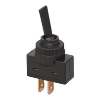 Interrupteur à bascule industriel durable, compact, 12V, SPST ON-OFF, actionneur court en plastique, noir, pour voiture, bateau