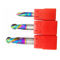 Fraise à queue sphérique en carbure de tungstène pour aluminium avec revêtement DLC, rayon d'angle, 2 dents, queue longue
