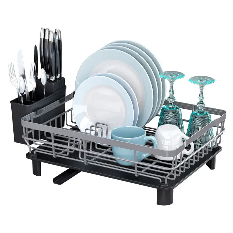 Support d'égouttage pour vaisselle de cuisine et support de rangement pour baguettes et couverts et panier d'égouttage évier et support à vaisselle