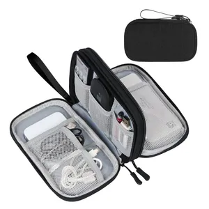 Portable Waterproof Double-Layer Travel Organizer Pouch All-In-One Storage Bag Electronic Accessories Cable Cord Charger Phone