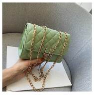 Desain unik warna Solid kulit kotak-kotak wanita bagasi tali bahu tas tangan dompet wanita tas tangan dari Cina