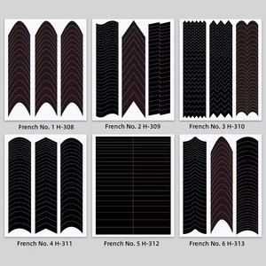 Autocollants de guide pour ongles French Tip TSZS, lignes souriantes en V, ongles en gel ondulés, vente en gros, produit de beauté pour ongles style Ins - Product Image 2