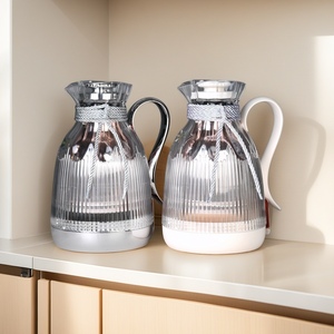 Frasco de vacío con revestimiento de vidrio rosa de doble pared para mantener bebidas calientes de café y té, jarra térmica de café de 1000ml para el hogar - Product Image 2