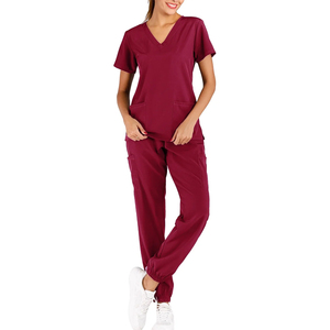 Tenues médicales durables à col en V, ensembles de blouses personnalisables avec logo, unisexe, pour usage hospitalier, vêtements de protection confortables, doux et extensibles - Product Image 1