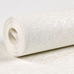 ORON <strong>Embossed</strong> <strong>White</strong> Textured <strong>Wallpaper</strong> Peel and Stick Self Adhesive Vinyl Silk <strong>Wallpaper</strong> for Wall Decoration 23.5 Inch X117inch - Product Image 1
