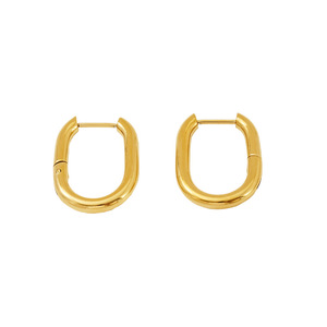 Zogxin Gold Hoop Earrings Geometric Stainless Steel Women's Fashion Jewelry - Product Image 5