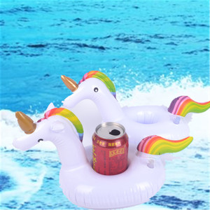 PVC inflable flotante flamenco puede beber portavasos bebidas titular - Product Image 3