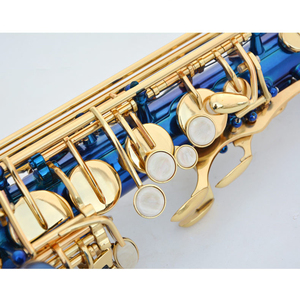 <span class=keywords><strong>Saxophone</strong></span> alto Mi bémol bleu personnalisé, design sur mesure, instrument à gravure <span class=keywords><strong>antique</strong></span>, vente en gros d'usine - Product Image 4