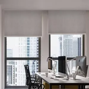 办公室家庭用自动太阳能百叶窗遮光窗帘室内卷帘窗户