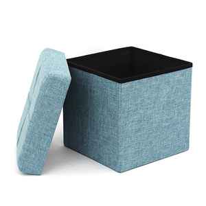 Özelleştirilmiş katlanır kumaş sandıklı tabure kutusu depolama yeni basit tarzı kare bez montaj odası osmanlı - Product Image 3