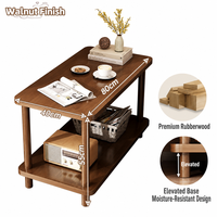 Table d'appoint moderne en bois à 2 niveaux avec rangement pour salon