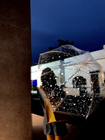 Parapluie bulle transparent personnalisé avec poignée en J, forme dôme, manche long en aluminium classique de 23 pouces, semi-automatique, pour le voyage