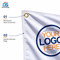 Drapeau promotionnel numérique double face imperméable en polyester 100% avec mât en acier inoxydable, 90x150cm, personnalisable - Grande Vente