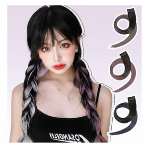 Accessorio per acconciatura colorata per capelli con ponte a punta bagnata bicolore - Product Image 1