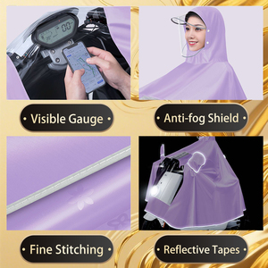 Poncho <span class=keywords><strong>de</strong></span> vélo électrique simple en tissu Oxford, 3XL avec couvercle <span class=keywords><strong>de</strong></span> miroir, coupe-vent, anti-pluie, bandes réfléchissantes Urban Commute - Product Image 3