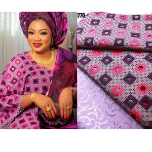 Nigerian Guipure Lace Fabric Cord Lace With Stones Embroidery Fabric Aso Ebi Dress For Party 100% Polyester Fabric